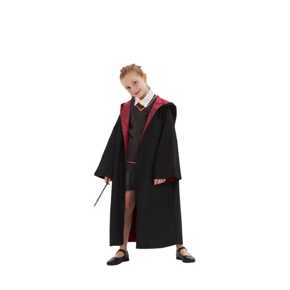Kids Wizarding Hooded Cape Black Size L
